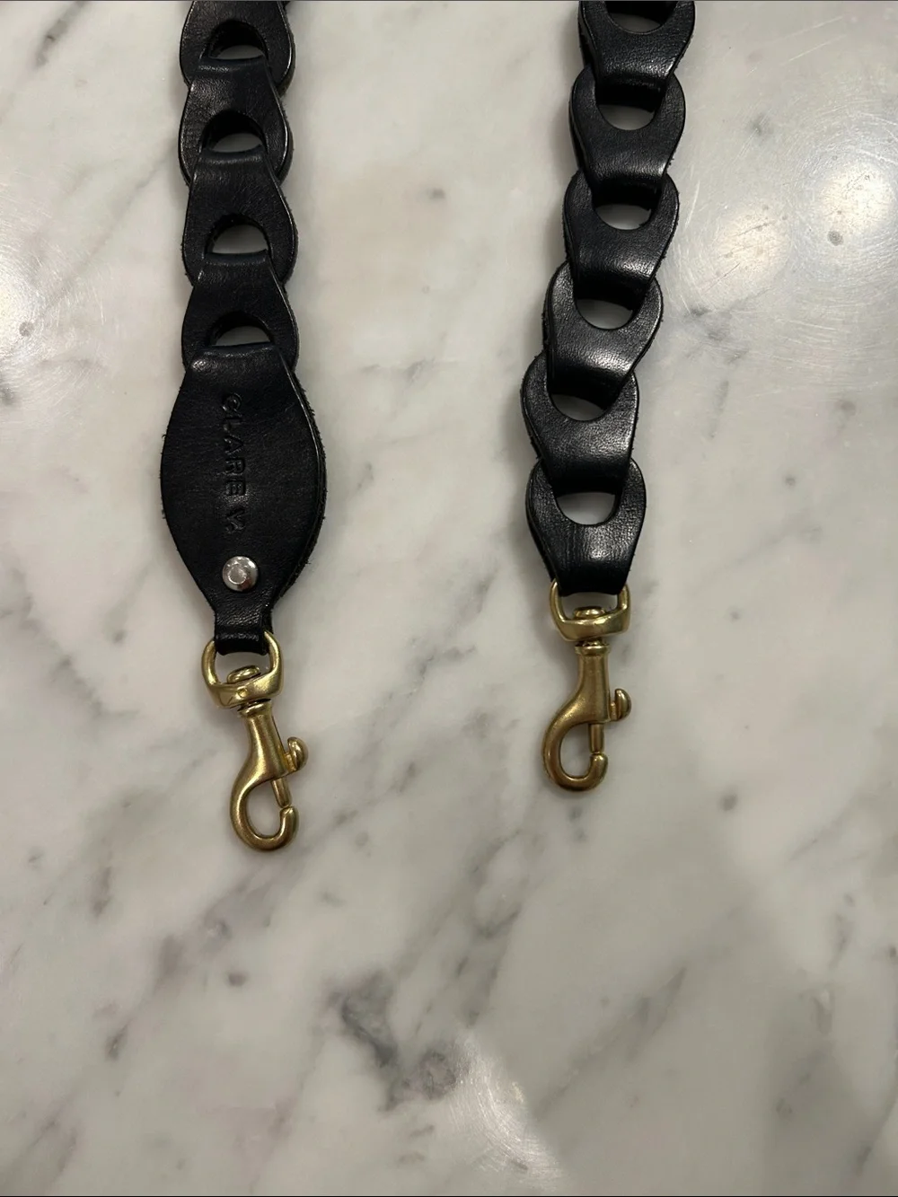 Clare V. Crossbody Strap in black leather